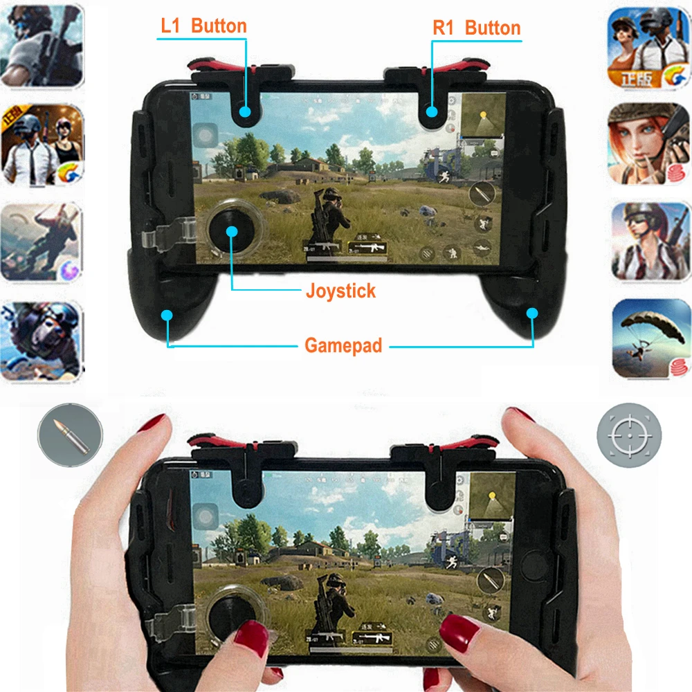 Pubg Mobile Game Controller Gamepad L1 R1 Trigger Aim Button L1r1 | How to use game controller on pubg mobile Pubg Mobile Game Controller Gamepad L1 R1 Trigger Aim Button L1r1 - for iphone android phone pubg mobile controller game pad joystick l1 r1 triggers pugb mobile gamepad
